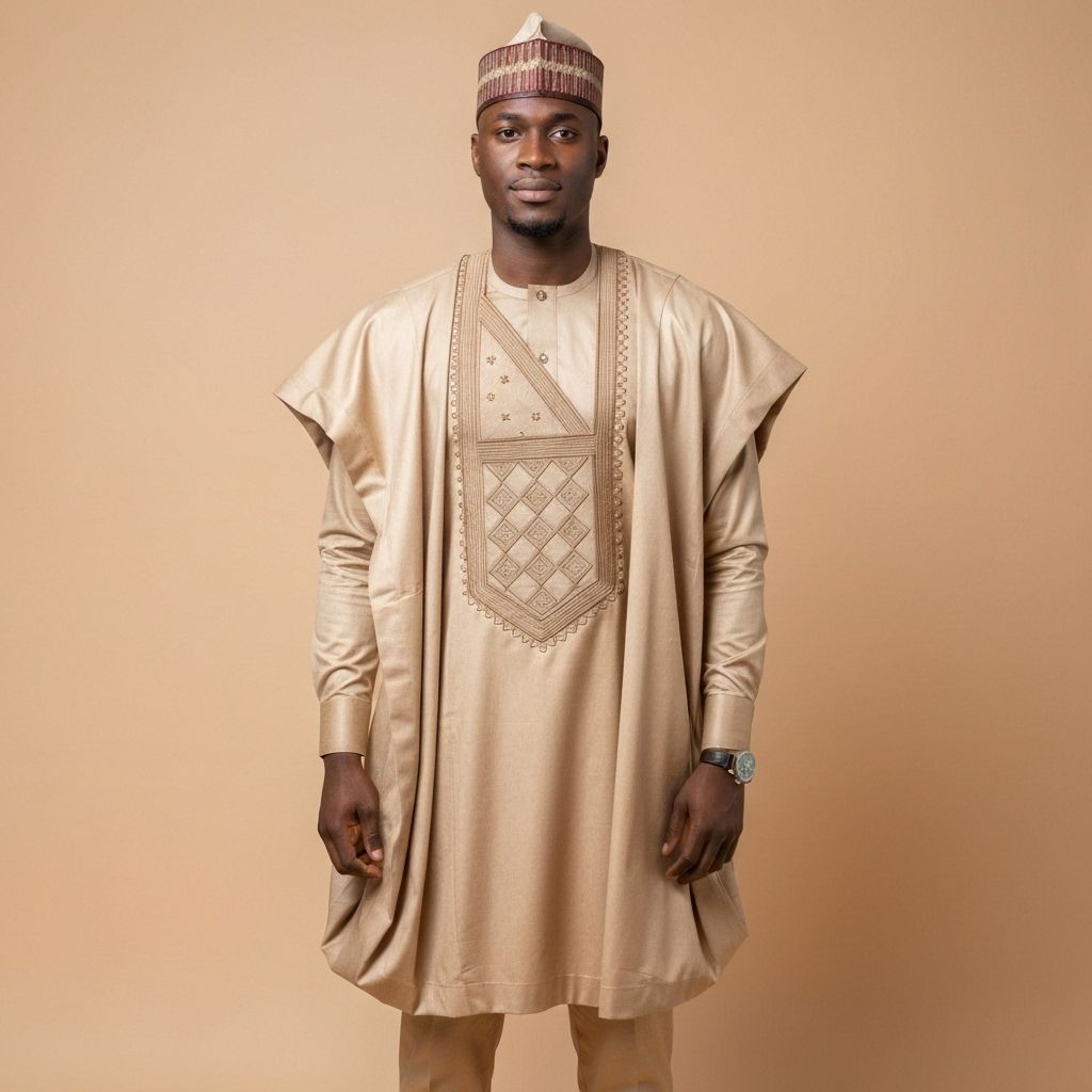 Beige Kaftan Set
